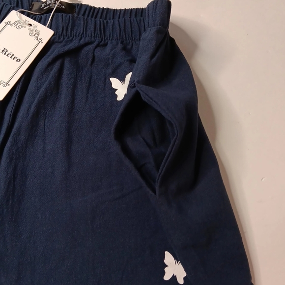 NWT women's 2XL pants Tapered high rise,E retro, butterfly print, Pockets. - Picture 12 of 14